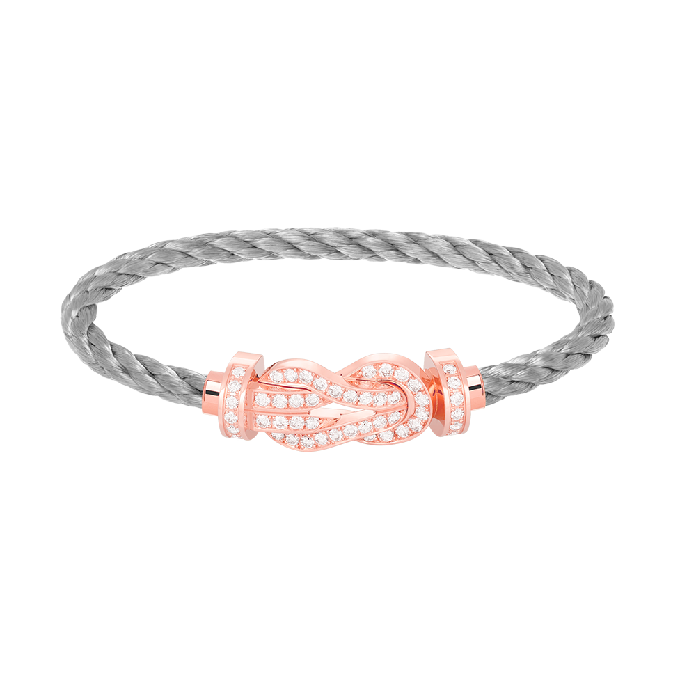 [Basjewels]CHANCE LARGE 8 FIGURE BUCKLE FULL DIAMOND BRACELET ROSE GOLD