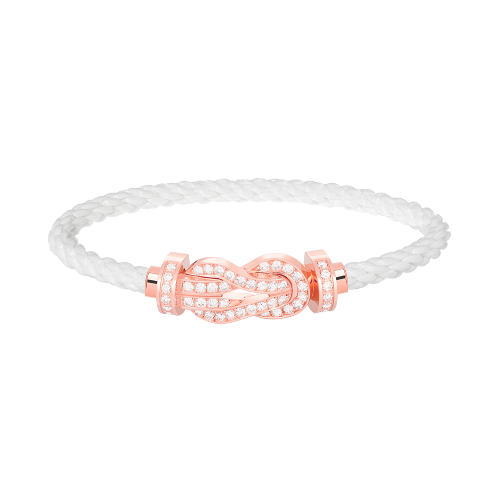 [Basjewels]CHANCE LARGE 8 FIGURE BUCKLE FULL DIAMOND BRACELET ROSE GOLD