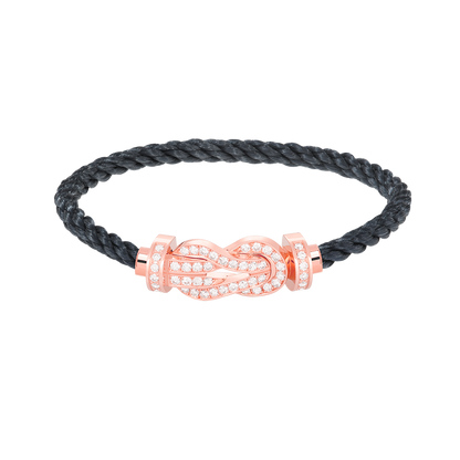 [Basjewels]CHANCE LARGE 8 FIGURE BUCKLE FULL DIAMOND BRACELET ROSE GOLD