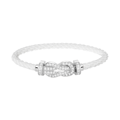 [Basjewels]CHANCE LARGE 8 FIGURE BUCKLE FULL DIAMOND BRACELET SILVER