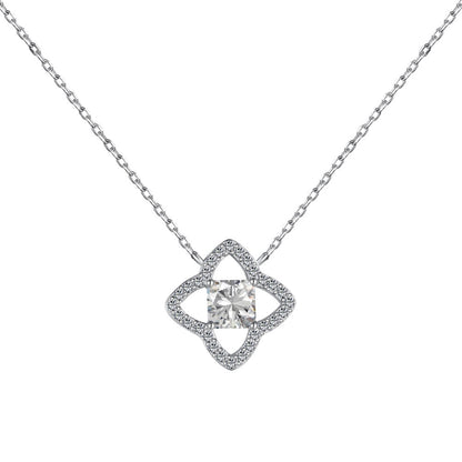 [BASLOVE]Exquisite Flower Shape Princess Cut Necklace