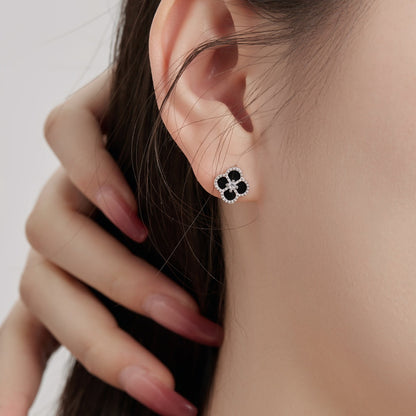 [BASLOVE]Four-Leaf Clover Flower Shape Exquisite Earrings