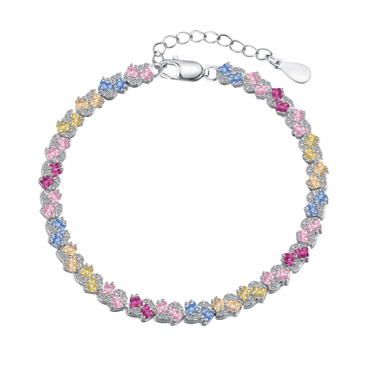 [BASLOVE]Ornate Colorful Flower Shape Party Bracelet