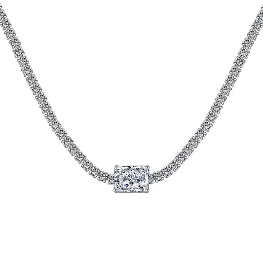 [BASLOVE]2.0 carat Ornate Emerald Cut Necklace