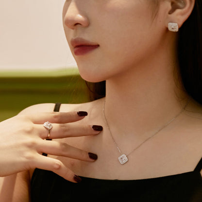 [BASLOVE]Sparkling Asscher Cut Necklace