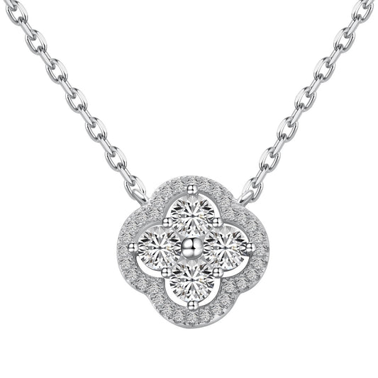 [BASLOVE]Exquisite Necklace With Four-Leaf Clover Flower Design