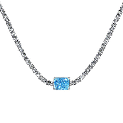 [BASLOVE]2.0 carat Ornate Emerald Cut Necklace