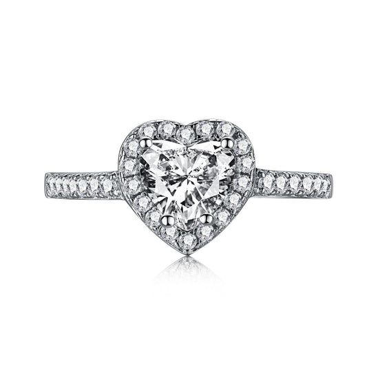 [BASLOVE]Eternity Splashy Romantic Heart Shape Lover Ring