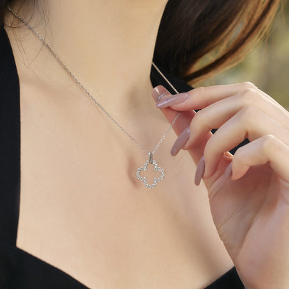 [BASLOVE]Four-Leaf Clover Hollow Design Exquisite Necklace