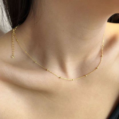 [BASLOVE]Small Bead Clavicle Chain Simple Necklace