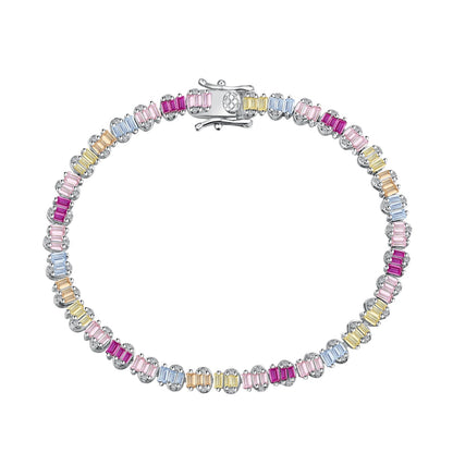 [BASLOVE]Delicate Colorful Emerald Cut Party Bracelet