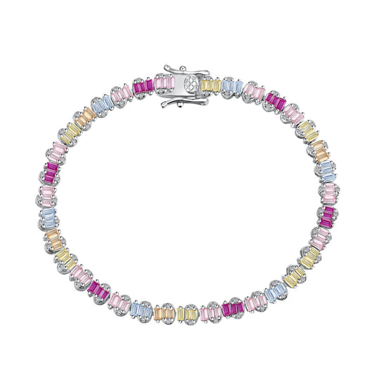 [BASLOVE]Delicate Colorful Emerald Cut Party Bracelet