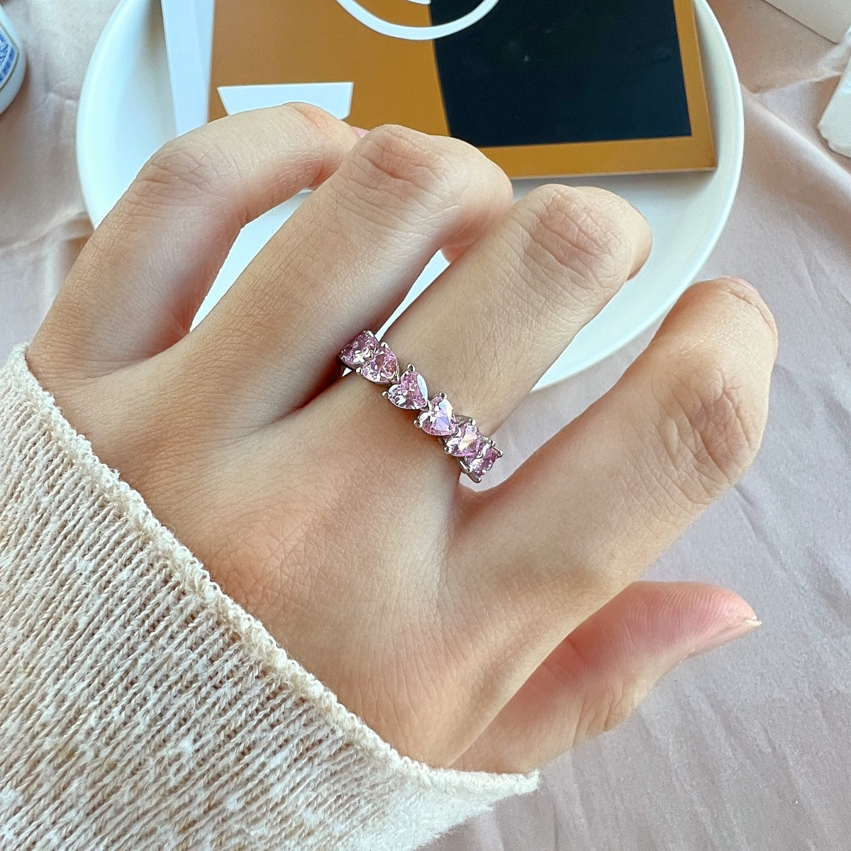 [BASLOVE]0.25 Carat Radiant Romance Heart Cut Lover Ring