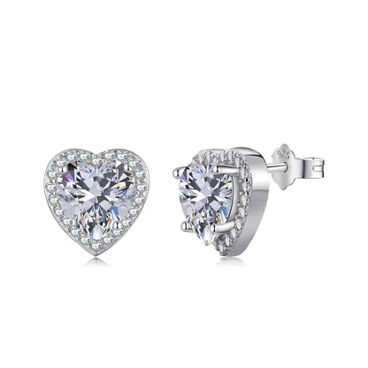 [BASLOVE]Sparkling Heart Shape Lover Earrings