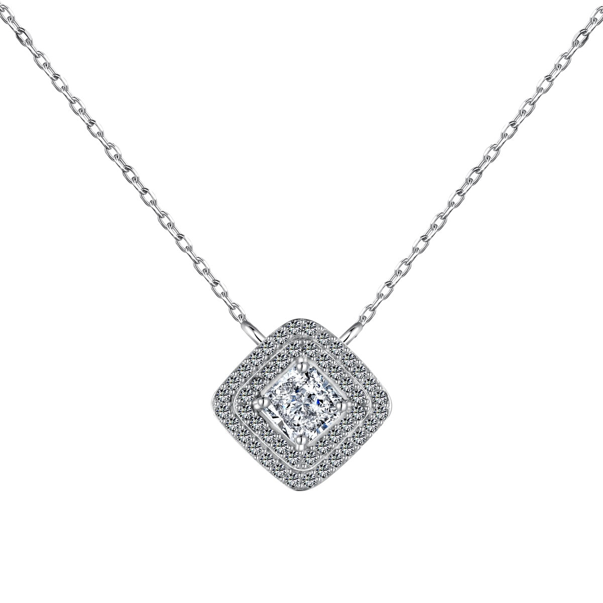 [BASLOVE]Sparkling Asscher Cut Necklace