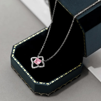 [BASLOVE]Exquisite Flower Shape Princess Cut Necklace