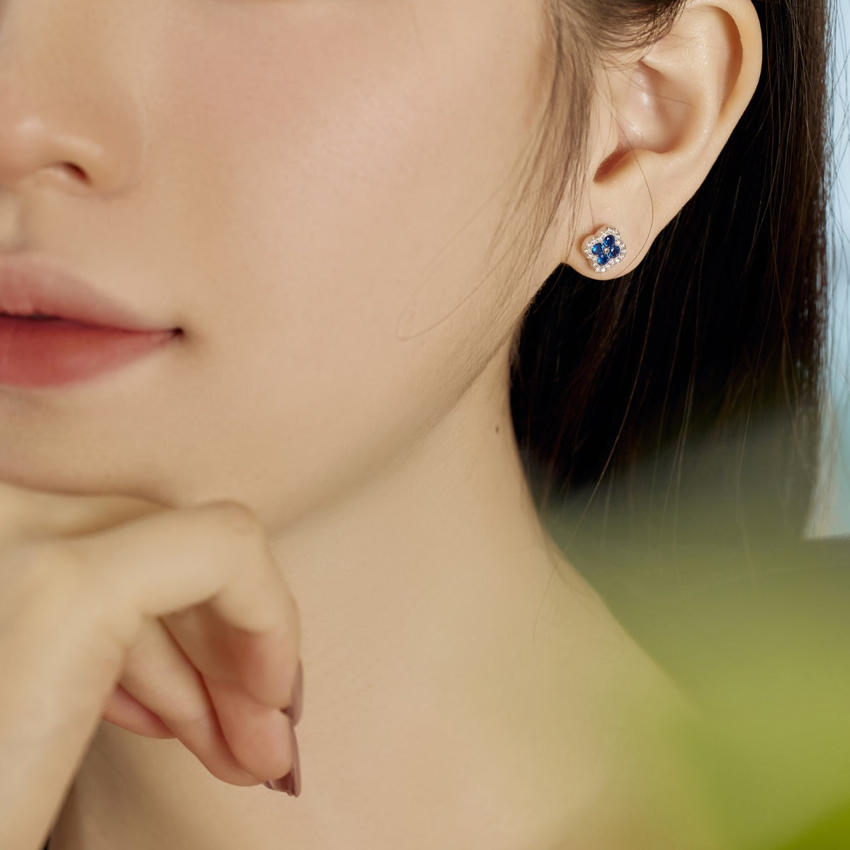 [BASLOVE]Four-Leaf Clover Flower Shaped Earrings