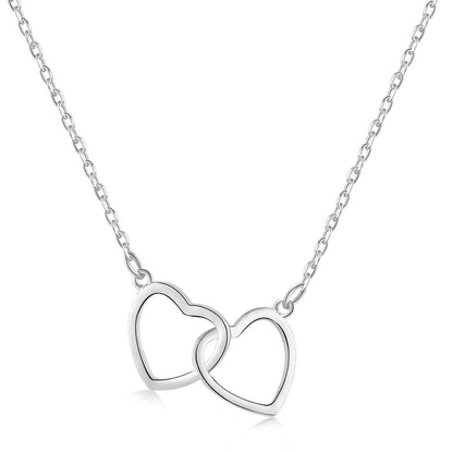 [BASLOVE]Sterling Silver Love Double Ring Necklace