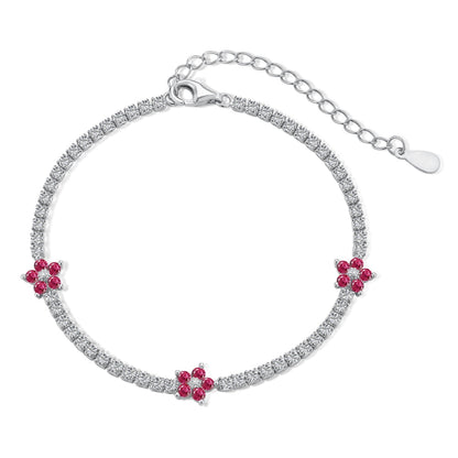 [BASLOVE]Sparkling Flower Shape Tennis Bracelet