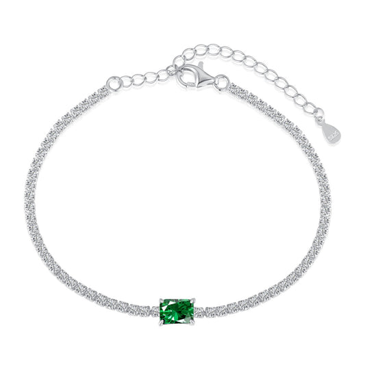 [BASLOVE]1.0 Carat Unique Emerald Cut Banquet Bracelet