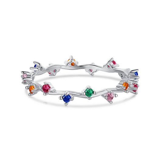 [BASLOVE]Radiant Colorful Round Cut Daily Ring