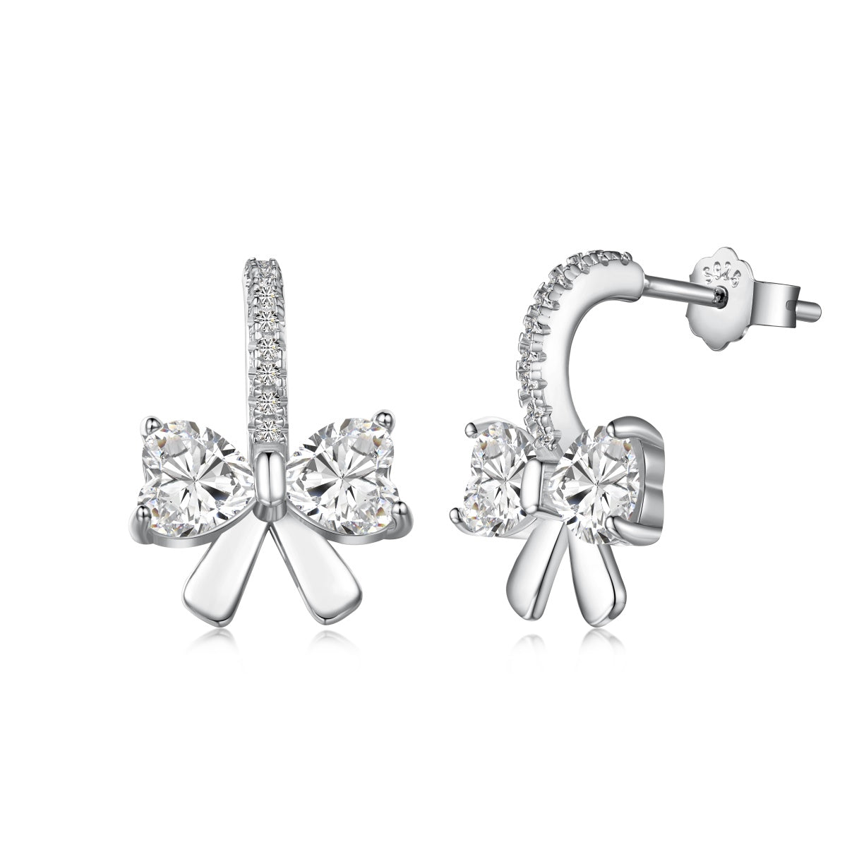 [BASLOVE]Exquisite Earrings With Heart-Shaped Bow Design