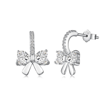 [BASLOVE]Exquisite Earrings With Heart-Shaped Bow Design