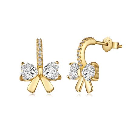 [BASLOVE]Exquisite Earrings With Heart-Shaped Bow Design