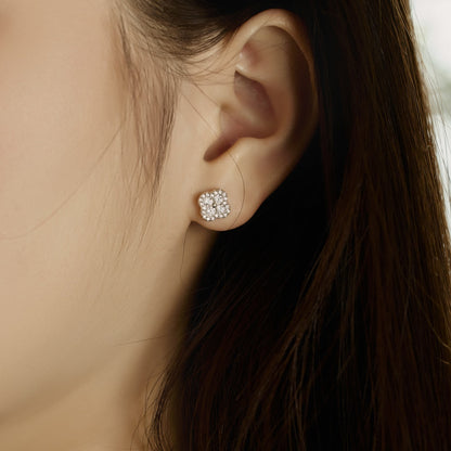 [BASLOVE]Four-Leaf Clover Flower Shaped Earrings