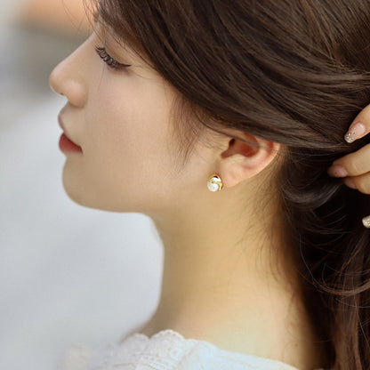 [BASLOVE]Dainty Bread Pearl Earrings