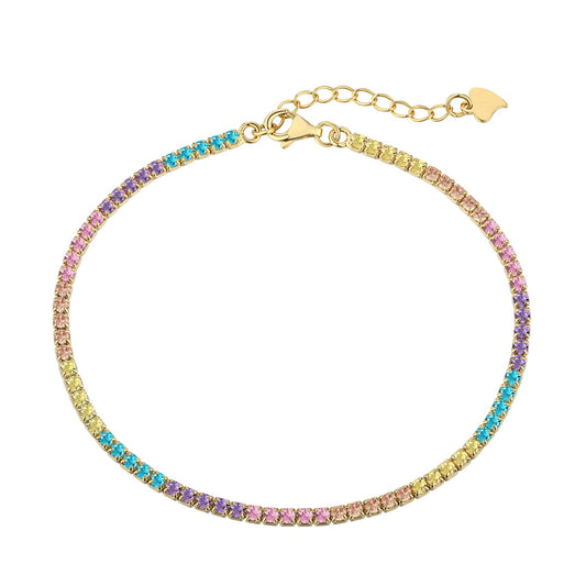 [BASLOVE]Dazzling Colorful Round Cut Daily Bracelet