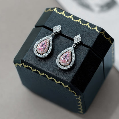 [BASLOVE]Ornate Delicate Water Drop Shape Banquet Earrings