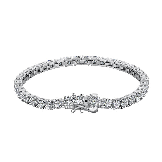 [BASLOVE]Luxurious Ornate Round Cut Tennis Bracelet