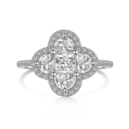 [BASLOVE]Luxurious Eternity Flower Shape Banquet Ring