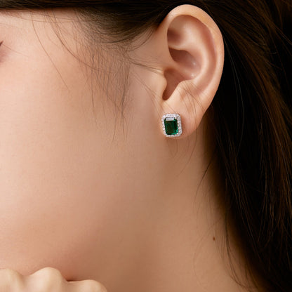 [BASLOVE]Luxurious Dainty Emerald Cut Banquet Earrings