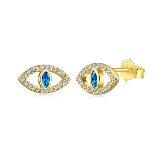 [BASLOVE]Blue Devil Eyes Hollow Stud Earrings