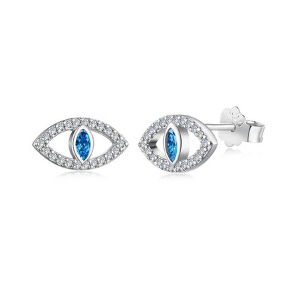 [BASLOVE]Blue Devil Eyes Hollow Stud Earrings