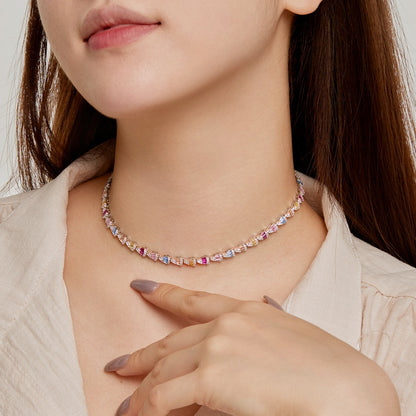 [BASLOVE]Radiant Colorful Rainbow Necklace