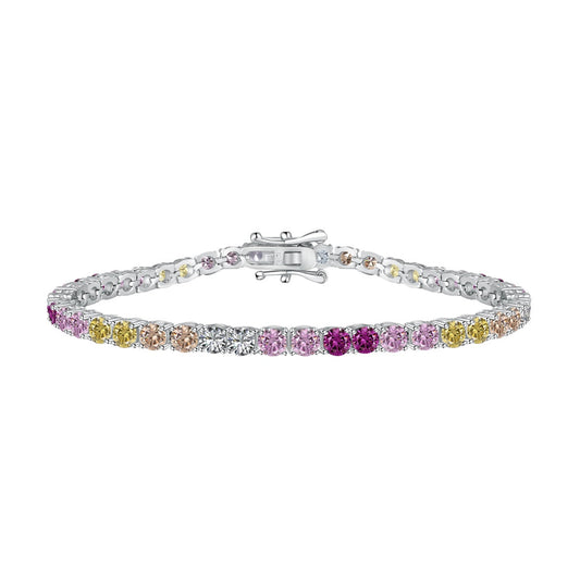 [BASLOVE]Radiant Colorful Round Cut Tennis Bracelet