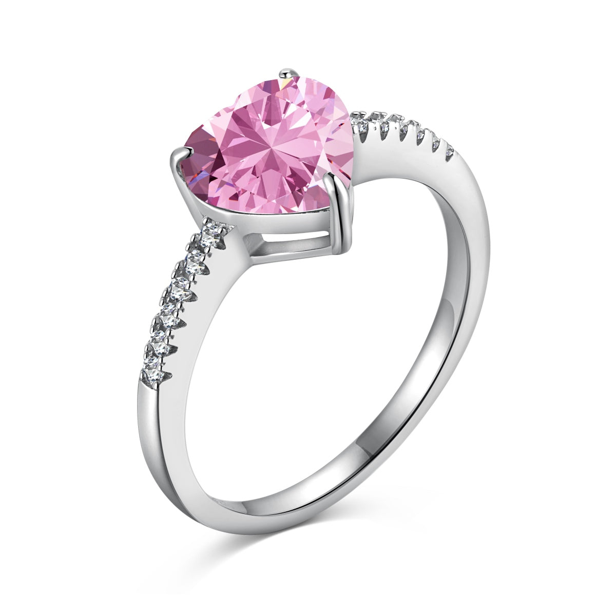 [BASLOVE]2.0 Carat Dazzling Lustrous Heart Cut Lover Ring