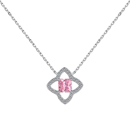 [BASLOVE]Exquisite Flower Shape Princess Cut Necklace