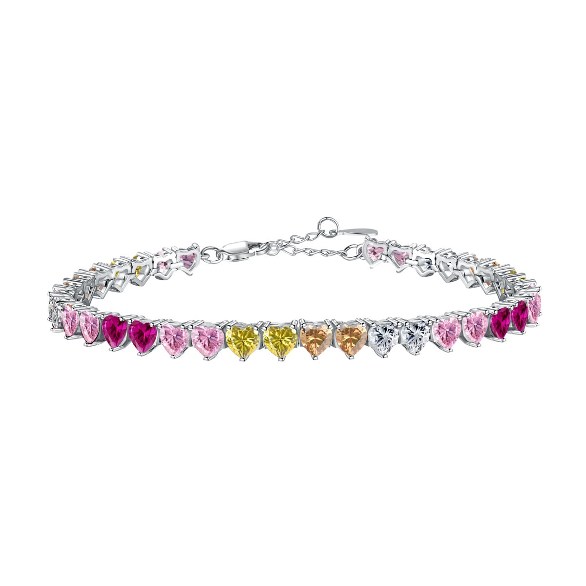 [BASLOVE]Luxurious Colorful Romantic Heart Shape Lover Bracelet