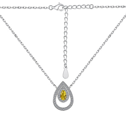 [BASLOVE]Sparkling Pear Cut Necklace