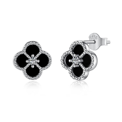 [BASLOVE]Four-Leaf Clover Flower Shape Exquisite Earrings