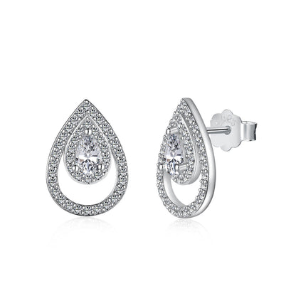 [BASLOVE]Sparkling Delicate Water Drop Shape Daily Earrings