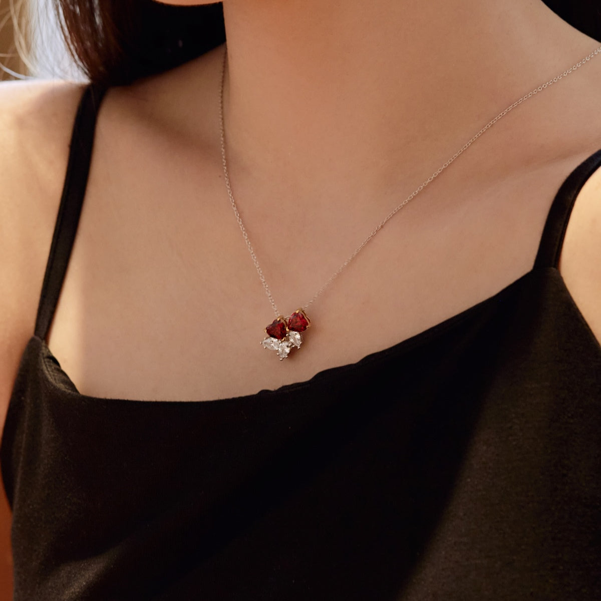 [BASLOVE]Dainty Red Heart Necklace