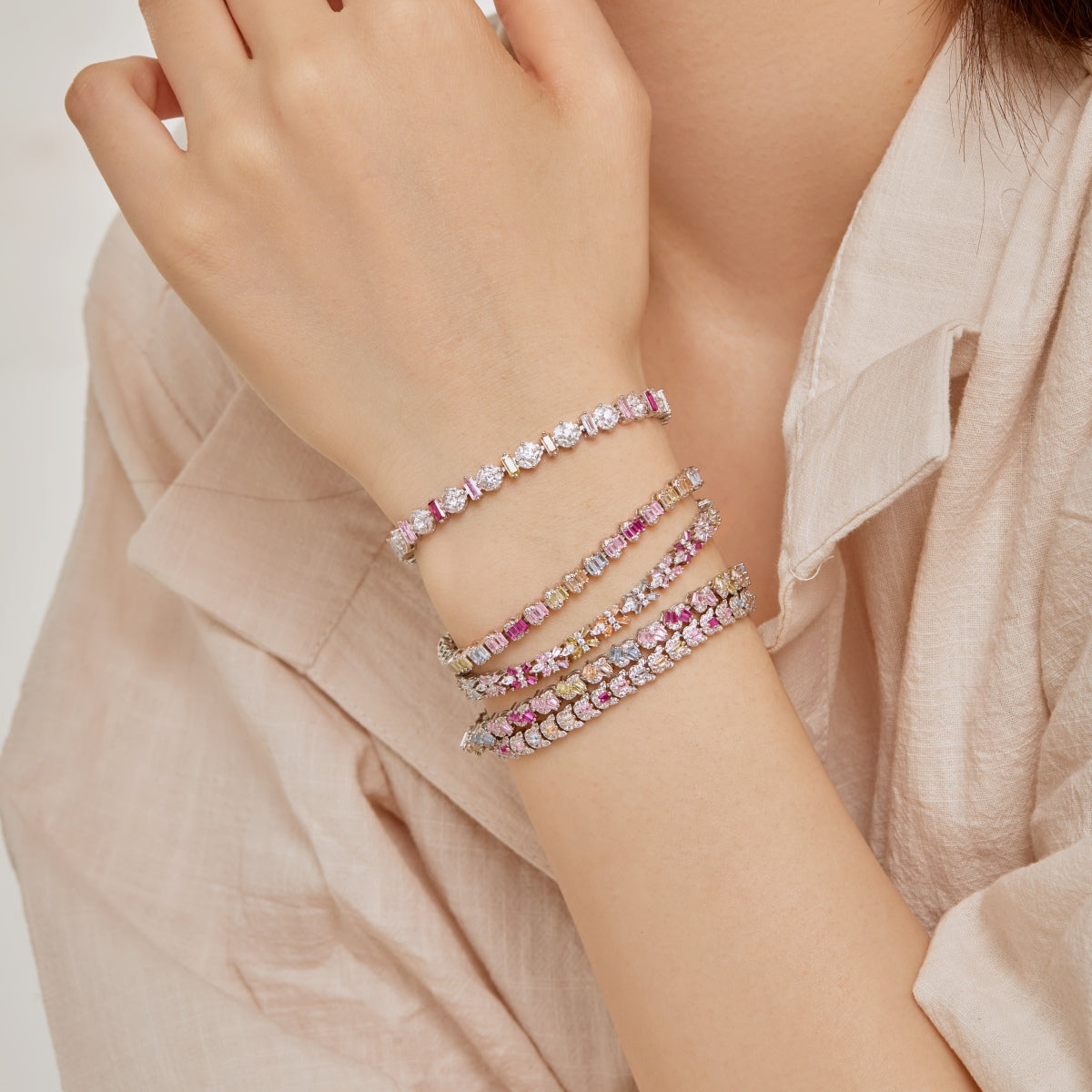 [BASLOVE]Radiant Colorful Round Shape Daily Bracelet