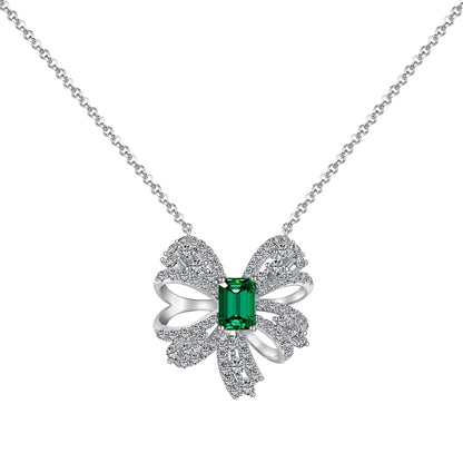 [BASLOVE]Luxurious Flower Shape Emerald Cut Necklace