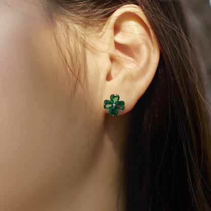 [BASLOVE]Four-Leaf Clover Ball Earrings