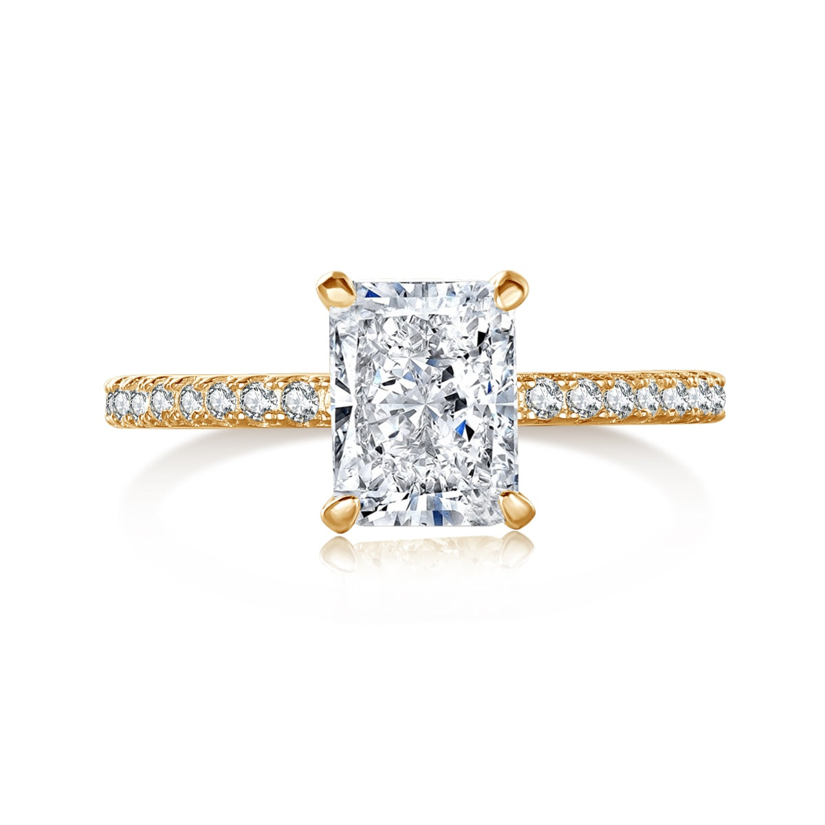 [BASLOVE]2.0 Carat Dazzling Sparkling Radiant Cut Party Ring